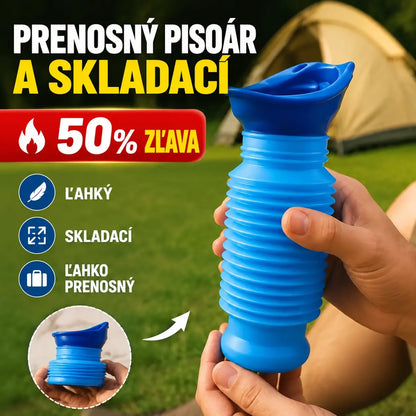 Prenosný skladací cestovný pisoár pre mužov, ženy a deti – opakovane použiteľná nádoba na moč na kempovanie a dlhé cesty