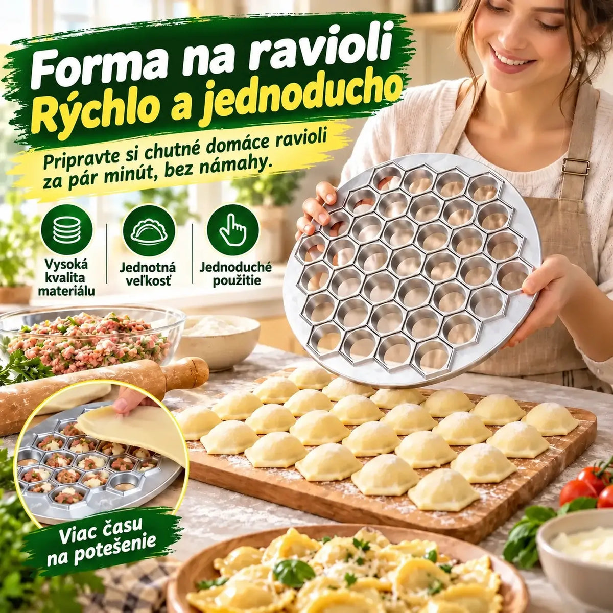🥟✨ Forma na pirohy s 37 priehlbinami | Nepriľnavá forma na pirohy a gyozu | Jednoduché vyberanie z formy