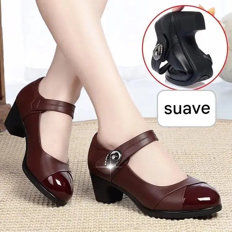👡 [Veličine 35-42] Nove elegantne jednobojne cipele s blok petom i dubokim izrezom na prednjem dijelu