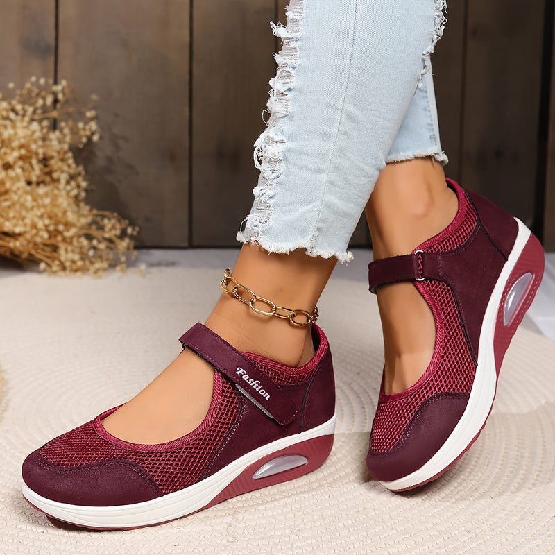 ✨【50% zniżki 🔥】【35-43】Damskie wygodne trampki z siateczką i grubą podeszwą-4362862
