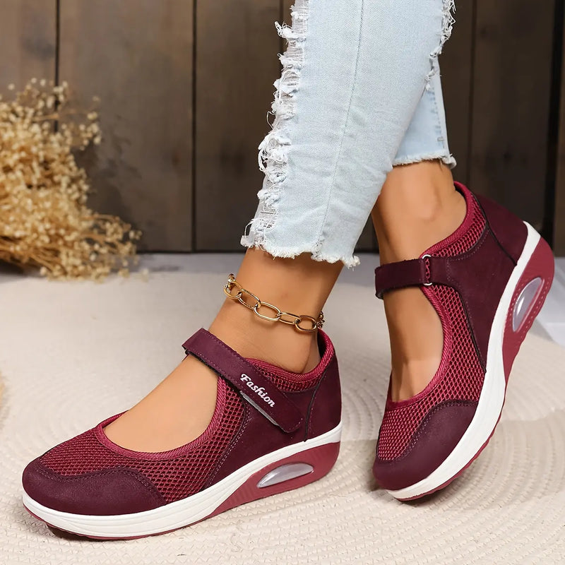 ✨【50% zniżki 🔥】【35-43】Damskie wygodne trampki z siateczką i grubą podeszwą-4362862
