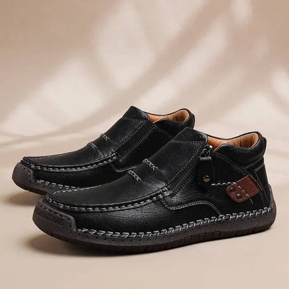👞 Плащане при доставка✅️【38-48】Мъжки шофьорски ботуши, изработени от висококачествена кожа, ръчно изработени, неплъзгащи се - широка предна част, опора на свода