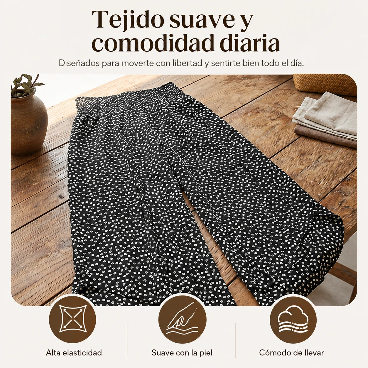 ⏳Oferta limitada⏰ Pantalón fluido de cintura alta para mujer – Cómodo, favorecedor y elegante