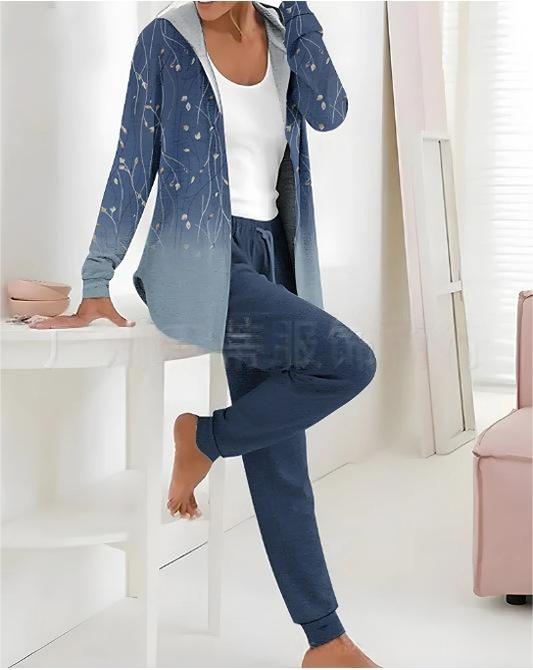 【🏆️Producto más vendido】🔥Nuevo estilo Otoño Invierno estampado casual conjunto de dos piezas manga larga + pantalones largos