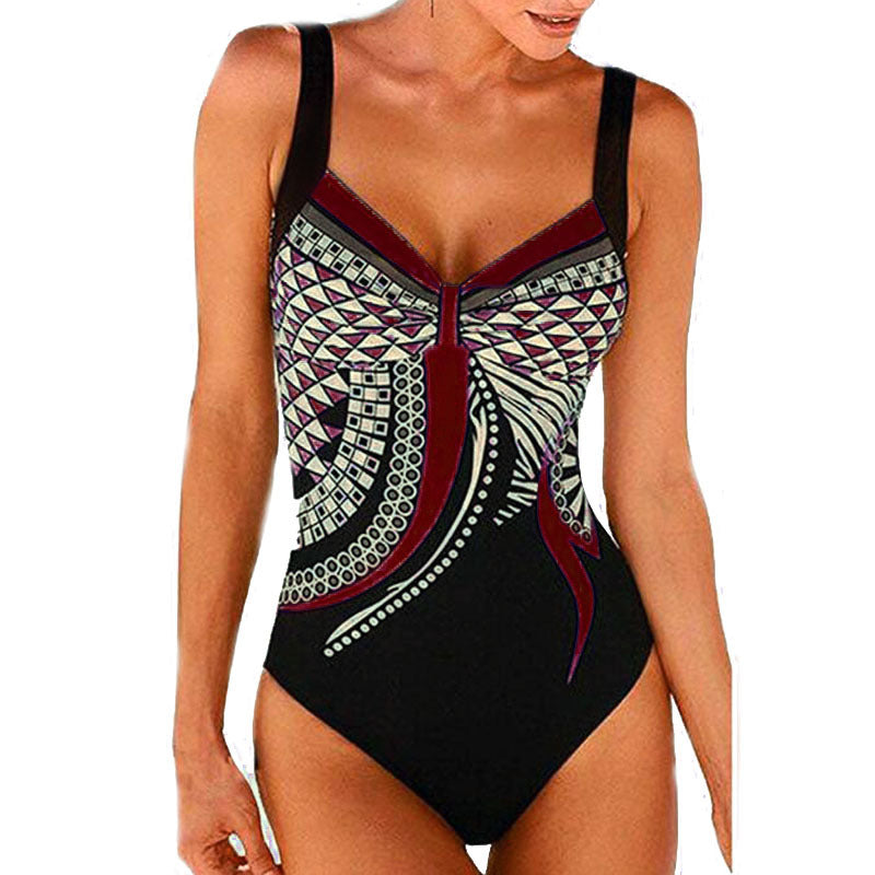 50% OFF🩱🏊‍♀️2026 Нов ретро принт – нов цял бански костюм с ретро десен