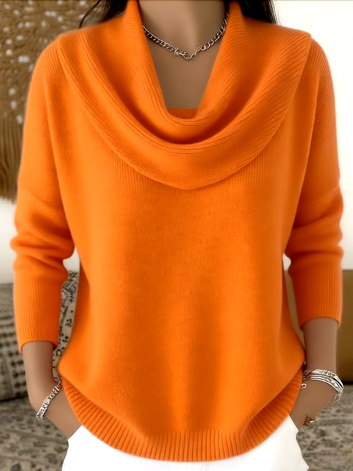 🔥🎀【S-3XL】Nowy sweter z długim rękawem w jednolitym kolorze na jesień/zimę 2025.
