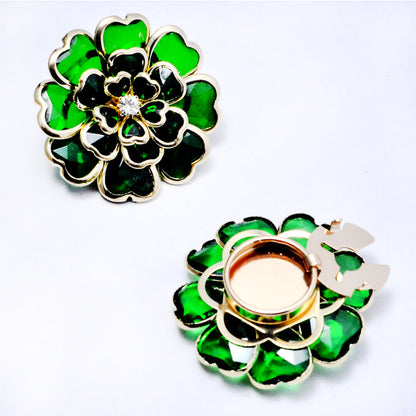 💎🌺Botones de camisa con decoración de esmalte, adornos de diamantes de imitación de bronce antiguo, cubrebotones, broches y gemelos.
