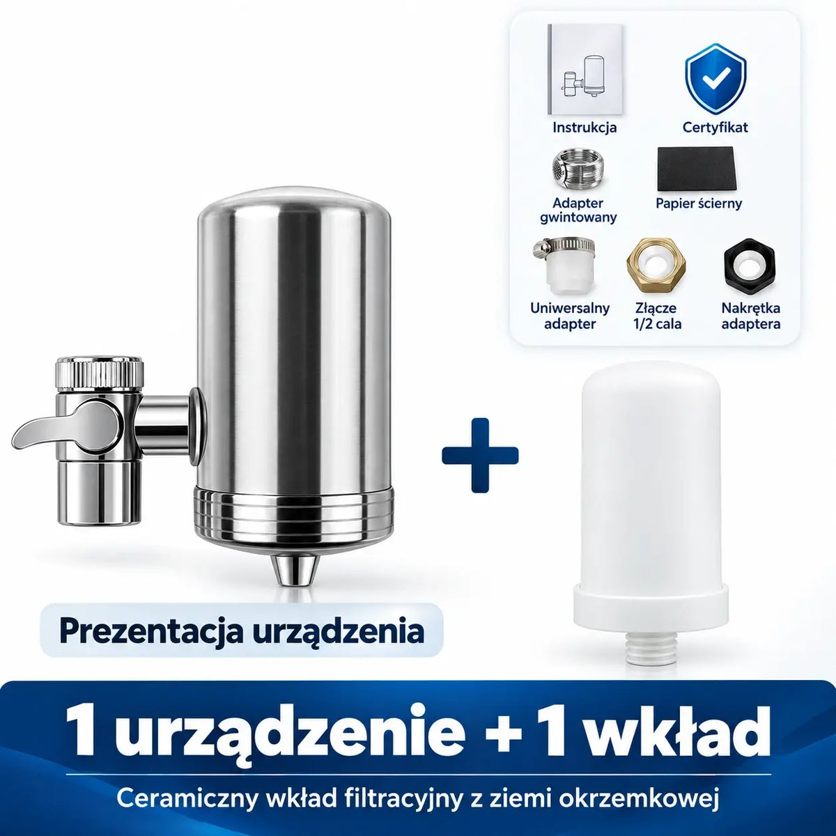 【Wyprzedaż – 50% taniej】 Domowy filtr do wody ze stali nierdzewnej – łatwy montaż