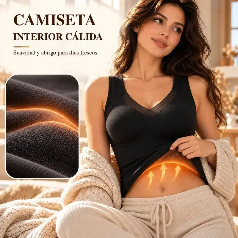 ♥☃【2 unidades】Chaleco térmico de mujer con forro afelpado para otoño/invierno 2026, con grafeno y efecto autocalentable. Cómodo y moldeador.