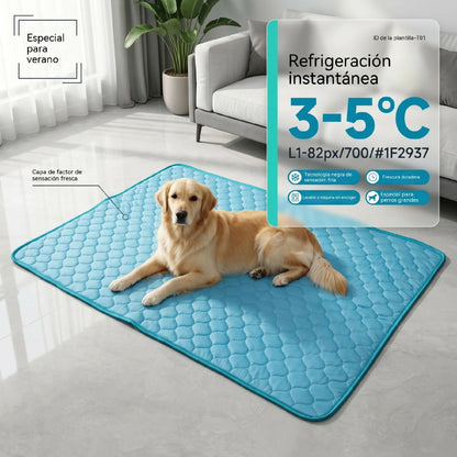 🧊⚡ ¡Rebajas de verano! Alfombrilla refrescante para mascotas (sin agua) – Tejido Oxford transpirable, apta para cualquier cama o jaula.