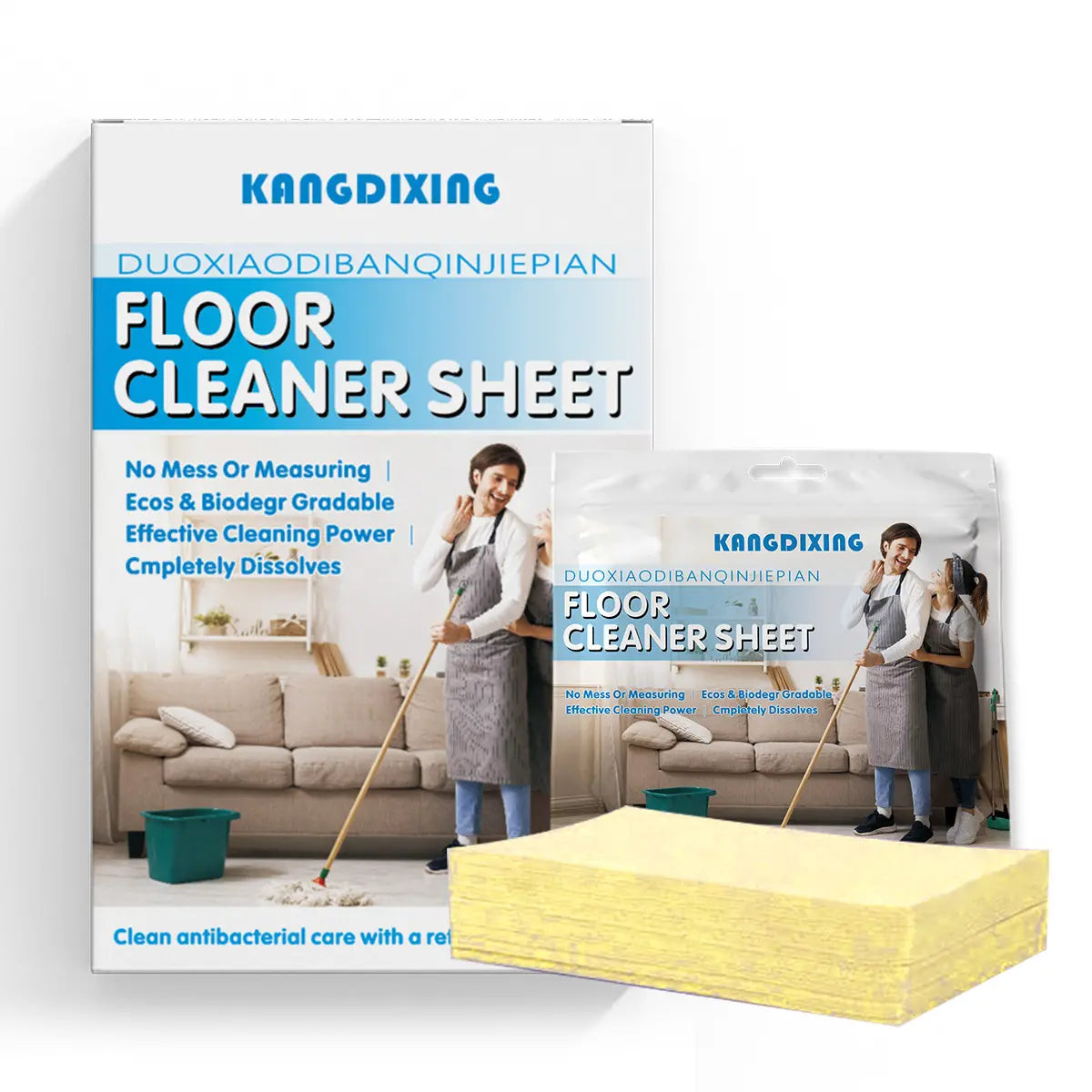 🧹✨【4 paquetes, 240 hojas】Láminas limpiadoras solubles para suelos de madera, laminados y azulejos