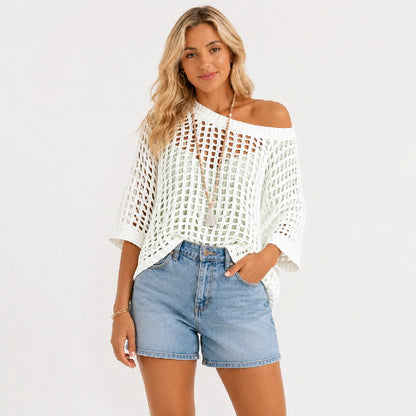 Noa - Jersey de verano de punto calado casual