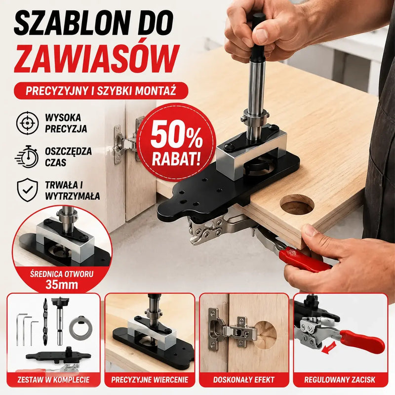 【1 zestaw 6 sztuk】Narzędzie do otwierania otworów na zawiasy do drewna. Lokalizator otworów na zawiasy drzwi szafy 35 mm