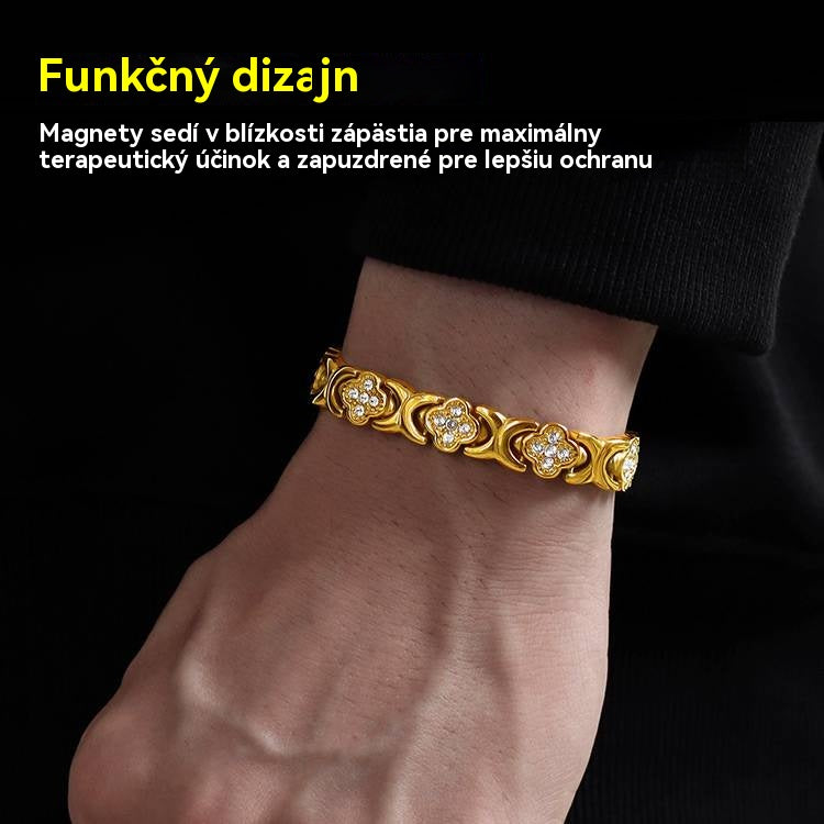 🌸✨【Kupi 1, dobi 1 gratis】🔥Magnetna narukvica s dijamantima i djetelinom