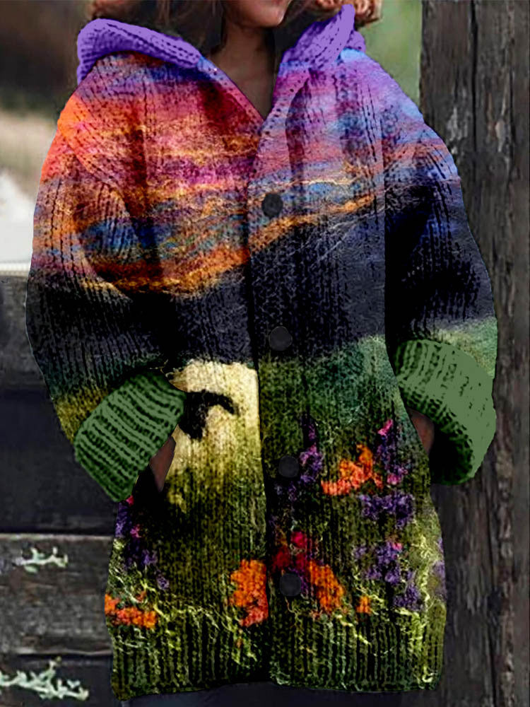 ✨【S-6XL】🥰2025 Novi udobni kardigan s kapuljačom i retro printom