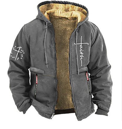 🔥🔥【S-3XL】Мъжко модно есенно-зимно удебелено кадифено ежедневно яке