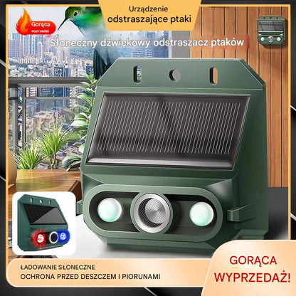 【30% OFF】🔥Odstraszacz ptaków ultradźwiękowy zasilany energią słoneczną do użytku na zewnątrz z migającym światłem podczerwonym, z czerwoną i niebieską diodą LED