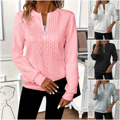 🔥🎀🎀【Predáva sa ako horúce rožky】🌸🌸🌸 2025 Ležérna prešívaná mikina na zips pre európske a americké ženy.