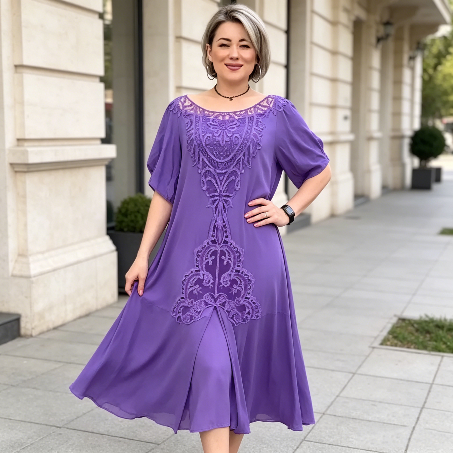 👗Nova književna retro ženska široka čipkasta haljina iz 2026., veća veličina