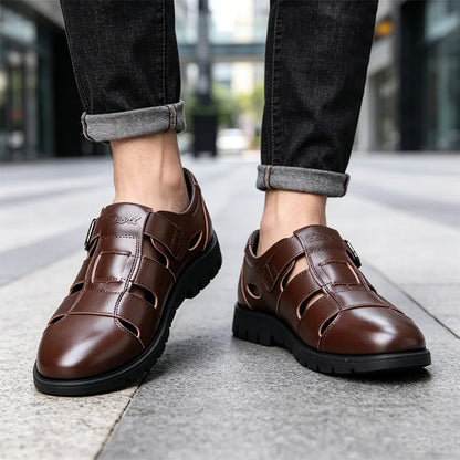 👞Muške ležerne sandale od prave kože s mekim potplatom｜Prozračne, udobne i vrhunskog izgleda