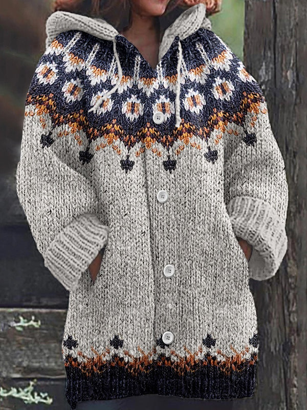 【S–5XL】 Nowy kolorowy damski płaszcz zimowy z dzianiny i kapturem.