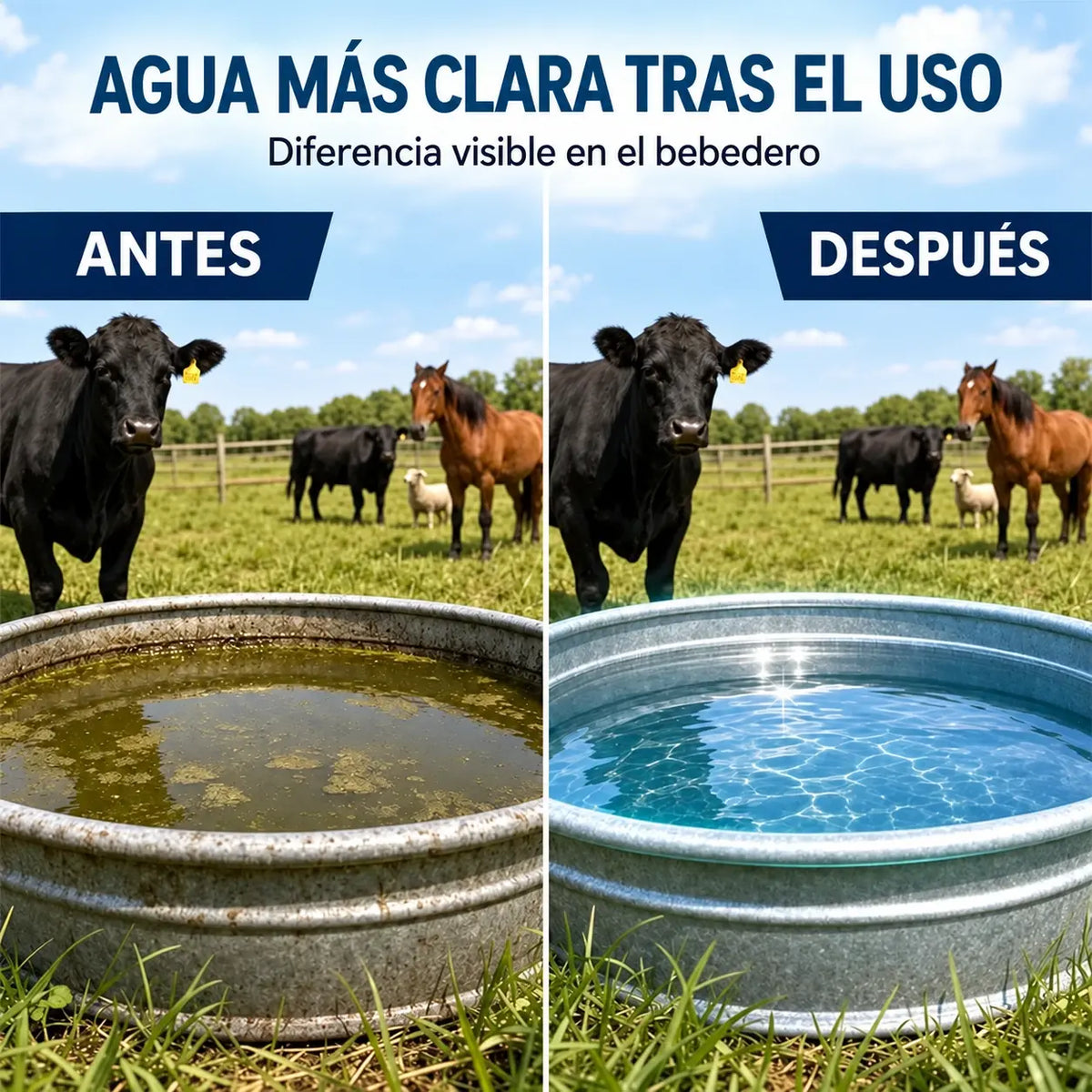 Pastillas de disolución rápida para la limpieza de tanques de agua para ganado
