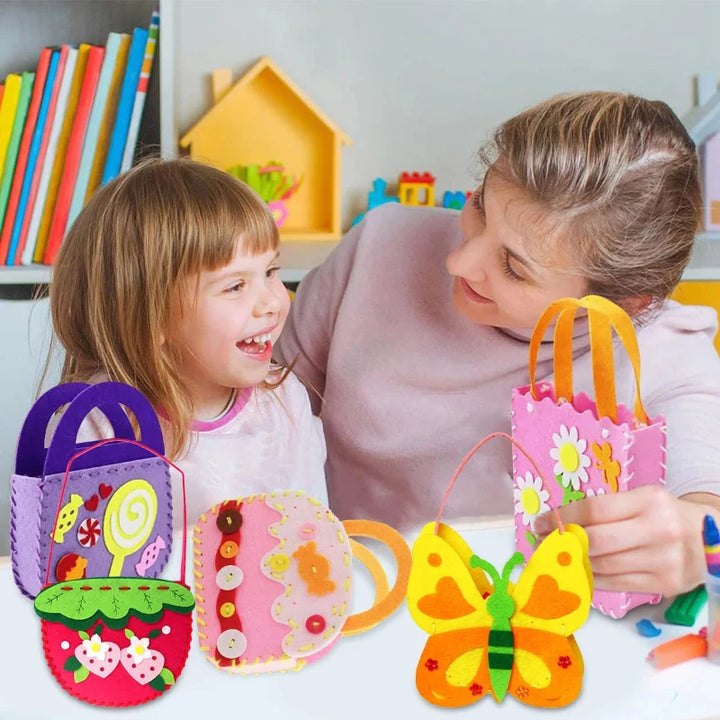 【50%OFF】🔥【8 piezas】🥰Bolsos infantiles hechos a mano no tejidos DIY, el mejor regalo para los niños🎁
