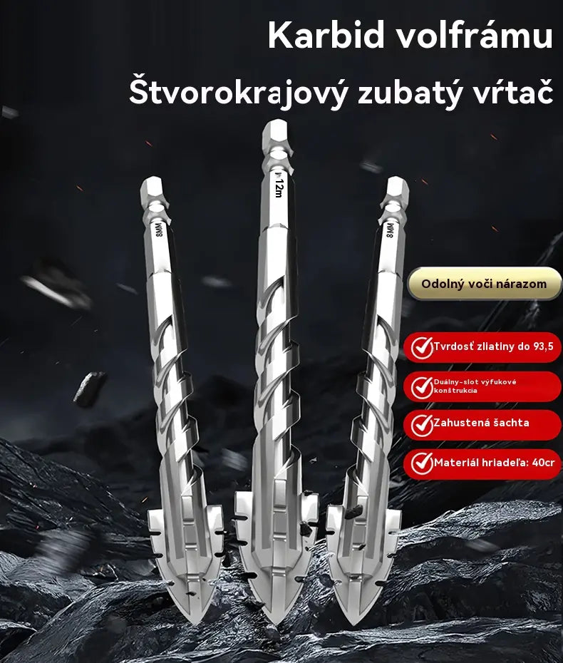 🥇【3+4+5+6+8+10+12+14+16 mm】Excentrický vrták 7. generácie z volfrámovej ocele so super tvrdou ryhovanou hranou