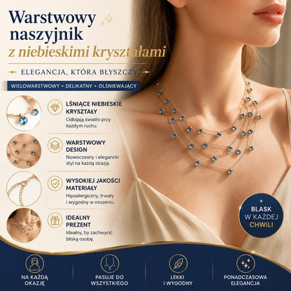 50% zniżki! Wielowarstwowy, błyszczący naszyjnik damski z zawieszkami