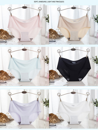 🎀✨【Paquete de 6】 Ropa interior de seda helada para mujer sin costuras