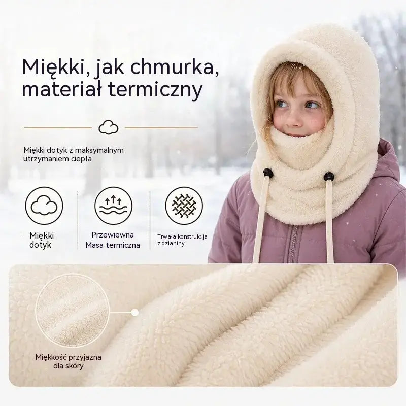 🔥Termiczna, wiatroszczelna czapka typu kominiarka dla dzieci jeżdżących na rowerze