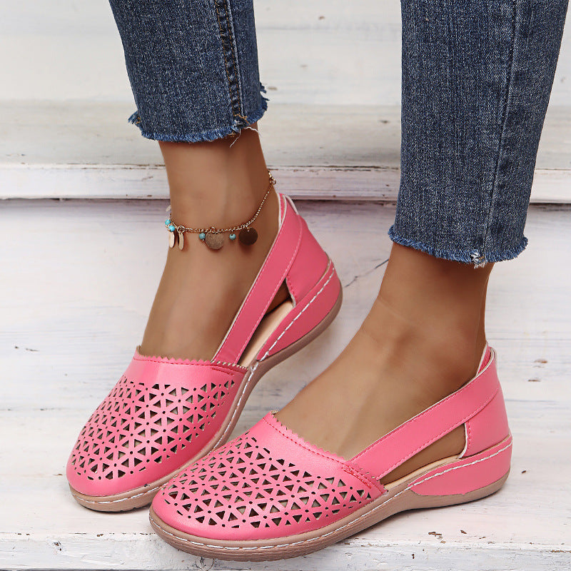 🥿🌈 [35-43] Nove modne sandale s šupljom petom za žene većih veličina iz 2026., ravna peta, zatvoreni prsti - prozračne i s dezodoransom