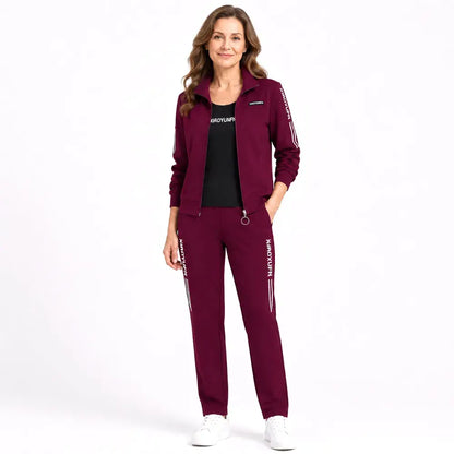 Elegancja i absolutny komfort! Elegancki 3-częściowy komplet dresowy damski (Bluza na zamek + T-shirt + Spodnie / Rozmiary: M–6XL)