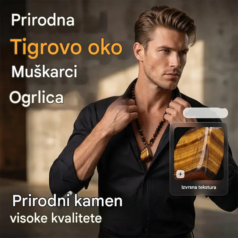 🐯🔥 Vremenski ograničena ponuda: 52% popusta! Muška ogrlica s prirodnim perlicama od tigrovog oka: Ručno tkana vrpca, polirane i glatke perle koje će naglasiti vaš jedinstveni stil ✨