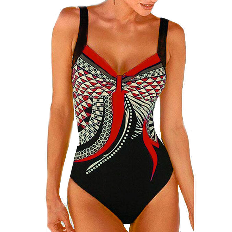 50% OFF🩱🏊‍♀️2026 Нов ретро принт – нов цял бански костюм с ретро десен