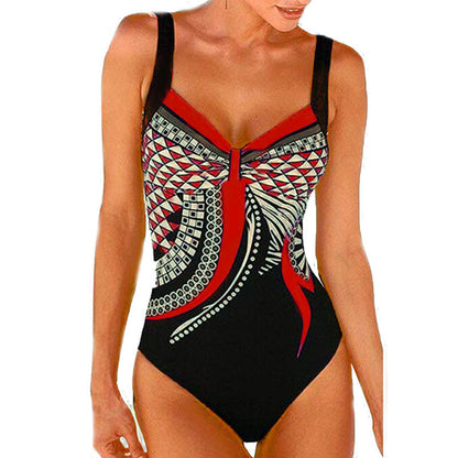 50% OFF🩱🏊‍♀️2026 Нов ретро принт – нов цял бански костюм с ретро десен