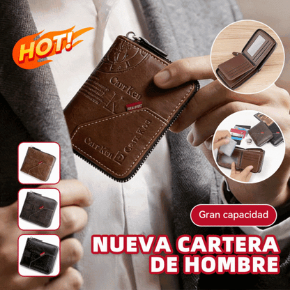 🎉Nuevo lanzamiento 50%🎉 Billetera multifuncional de piel auténtica suave para hombre