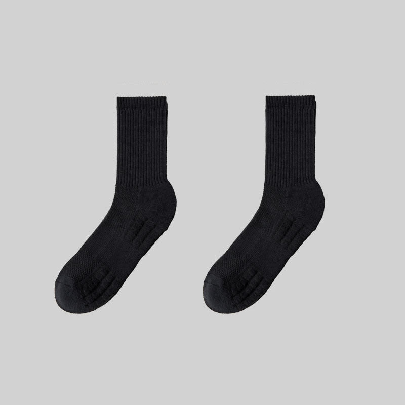 😍🧦【10 чифта】Мъжки дълги спортни чорапи, отвеждащи потта, абсорбиращи ударите, защитаващи петата, устойчиви на миризми, дишащи, подходящи за баскетбол и ежедневни спортове.