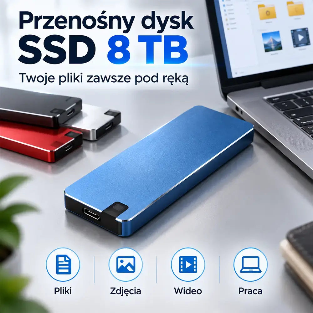 【8 TB】💎 Ultrakompaktowy, szybki przenośny dysk SSD do przechowywania Twoich plików