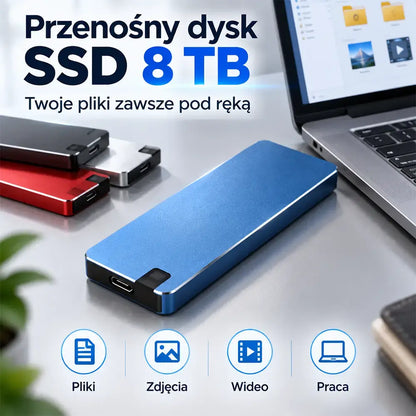 【8 TB】💎 Ultrakompaktowy, szybki przenośny dysk SSD do przechowywania Twoich plików