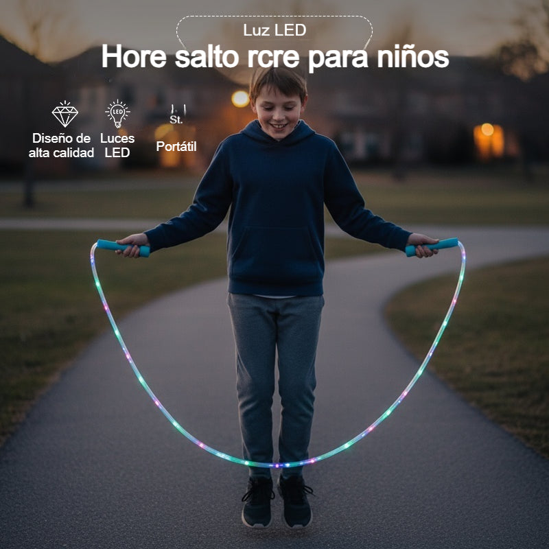 🏃【Compra 2, llévate 2 gratis】🌈 Cuerda para saltar con luz LED para niños