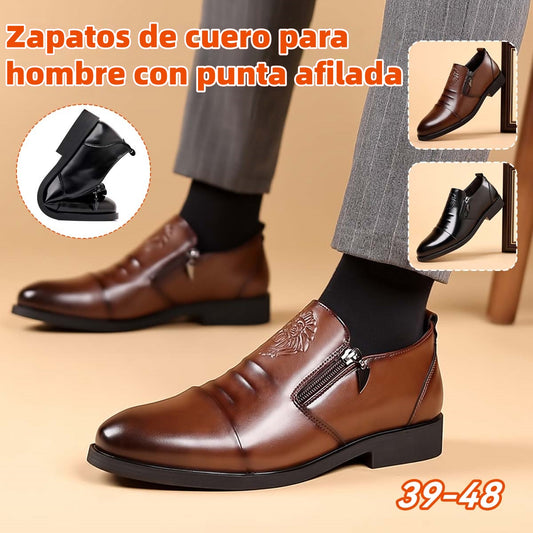 💥👞【Descuento en Nuevos Productos】🔥【39-48】Zapatos de Cuero para Hombre con Estampado de León – Elegantes, Modernos y Perfectos para un Estilo Único