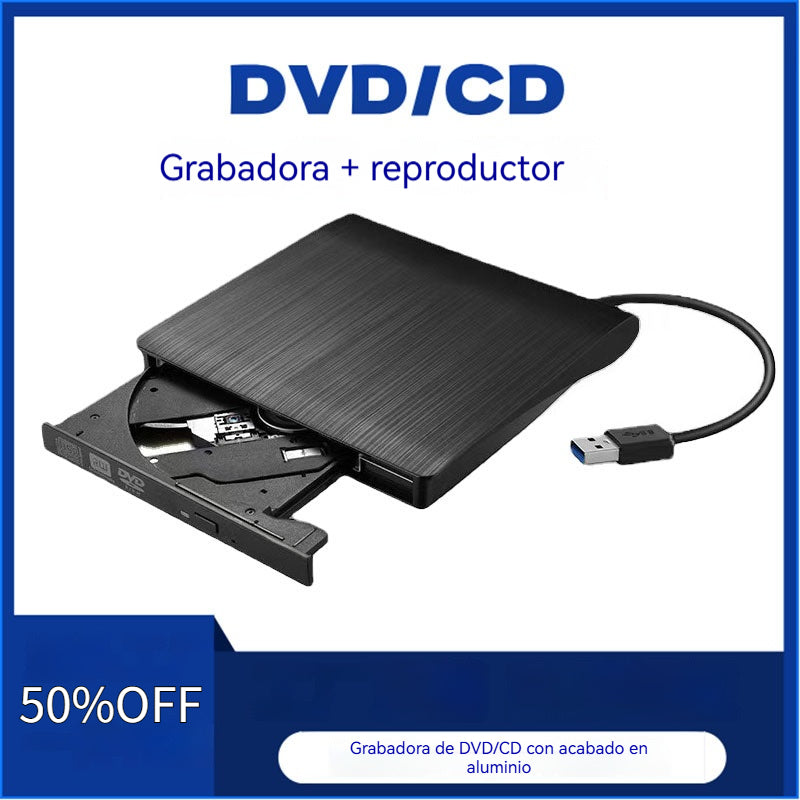 📢📢 !50% de descuento! 💿💻 Unidad externa de CD/DVD: Plug & Play, portátil y compatible con Mac/Windows