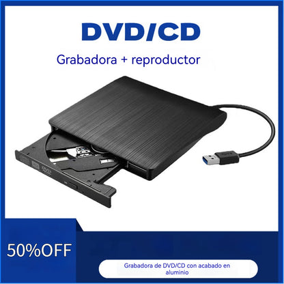 📢📢 !50% de descuento! 💿💻 Unidad externa de CD/DVD: Plug & Play, portátil y compatible con Mac/Windows