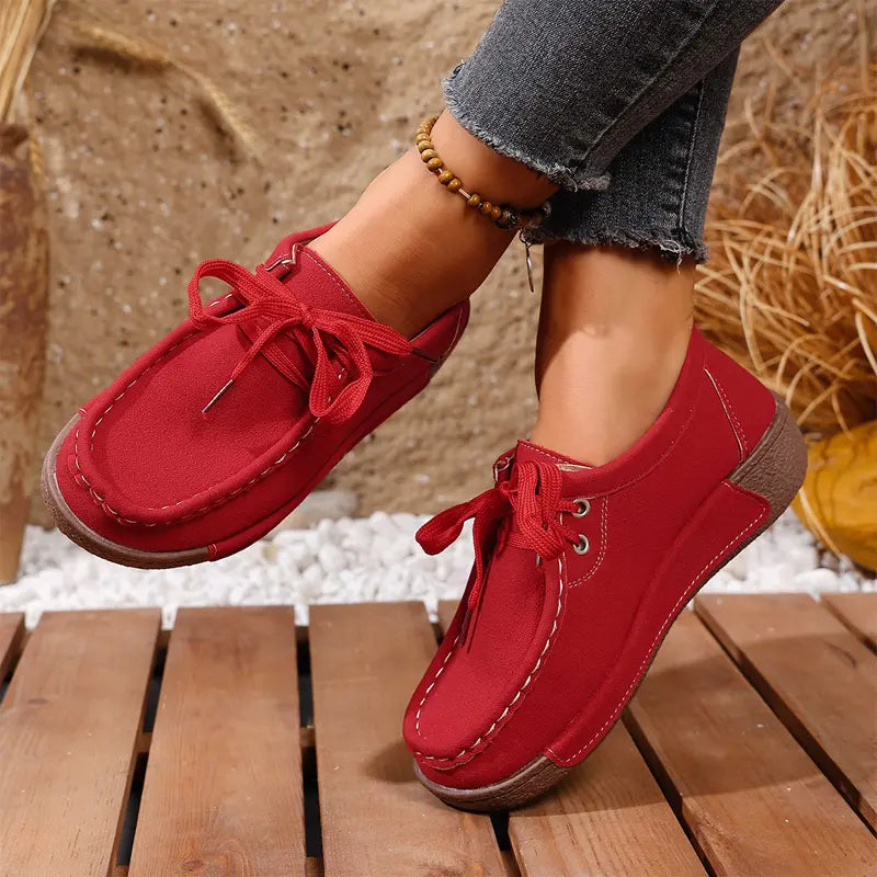 💖【Rozmiary 36–43】Damskie buty na platformie z okrągłym noskiem – wygodne i eleganckie.