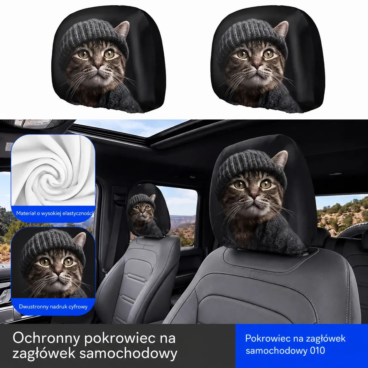 Pokrowce na poduszki samochodowe z zabawnym motywem