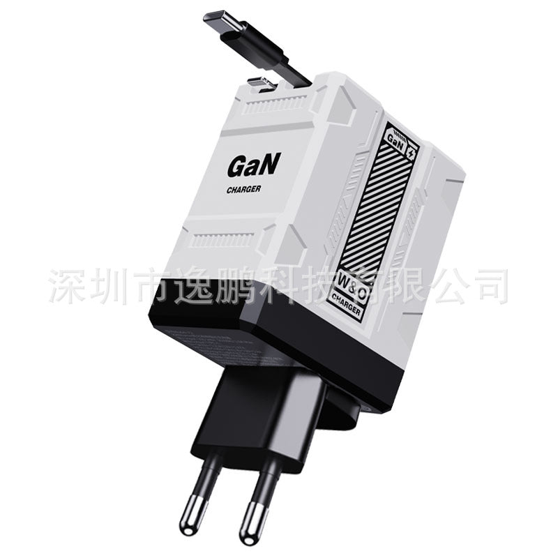 ⚡ Cargador rápido 2 en 1 compatible con GaN de 120 W para iPhone, teléfonos móviles y tabletas 🔋