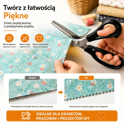 2 sztuki ✂️ Profesjonalne nożyczki ząbkowane – ostre nożyczki do tkanin z ząbkowanym ostrzem