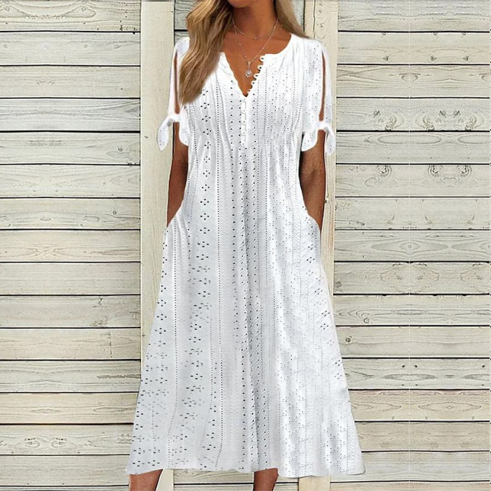 50% OFF🌸🌸Едноцветна памучна рокля
