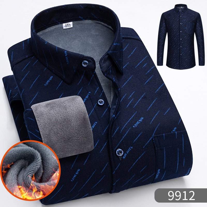 🔥👔【L-5XL】Wiosenna ciepła koszula biznesowa z długimi rękawami